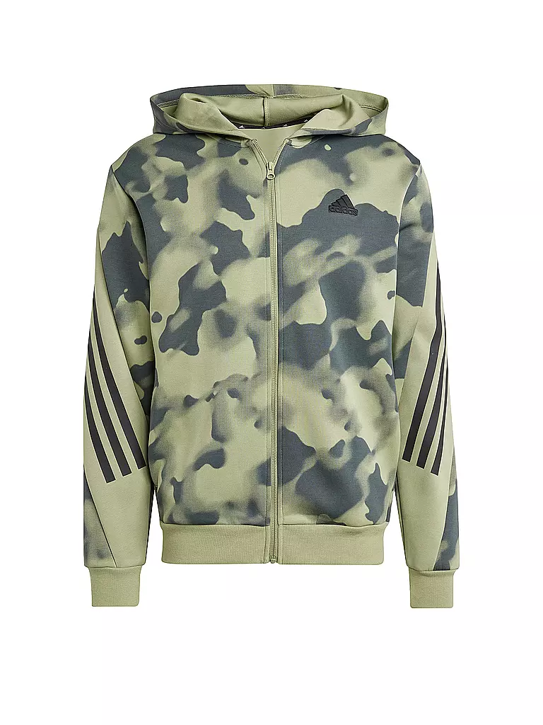 ADIDAS Herren Kapuzenjacke Future Icons 3 Streifen Allover Print olive